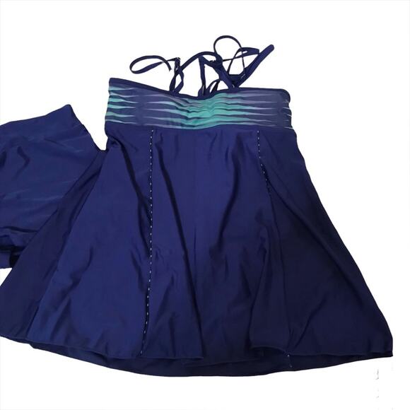 NWT Bow-not Rainbow Stripe Double Strap Tankini Set Swimsuit - Picture 6 of 10